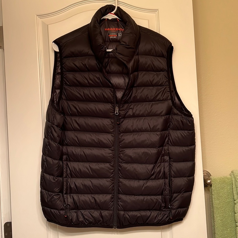 Hawke & Co Sport -Black Puffer Vest - Down filled - Black - Men’s large